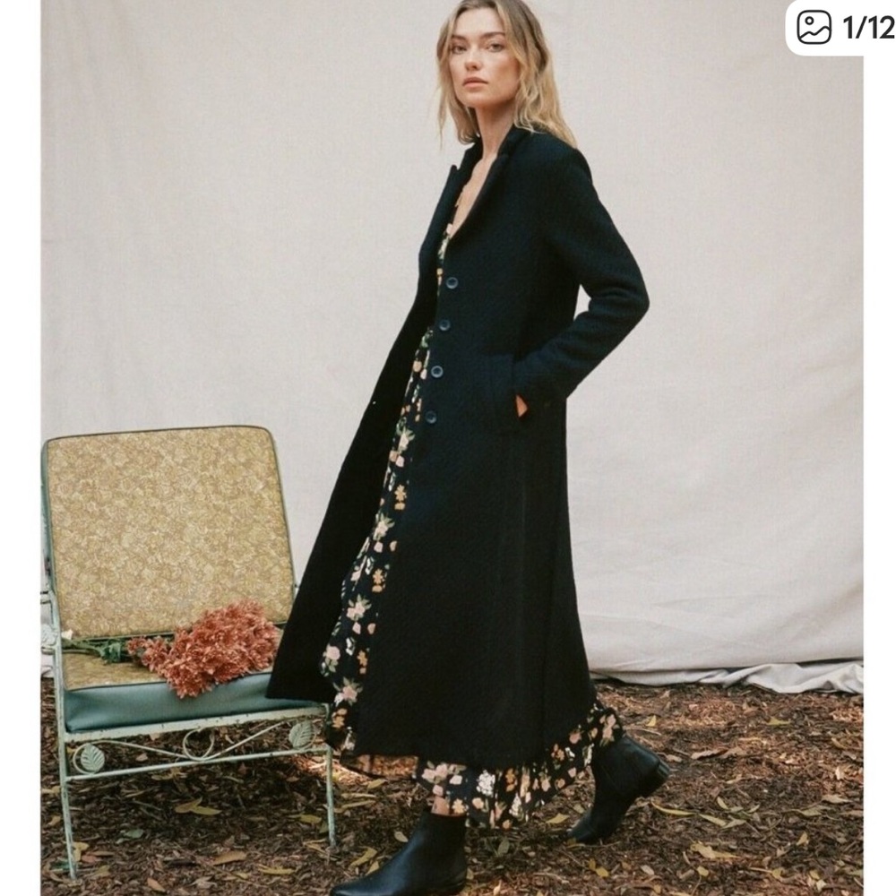 Christy Dawn Black Wool Vera Coat
